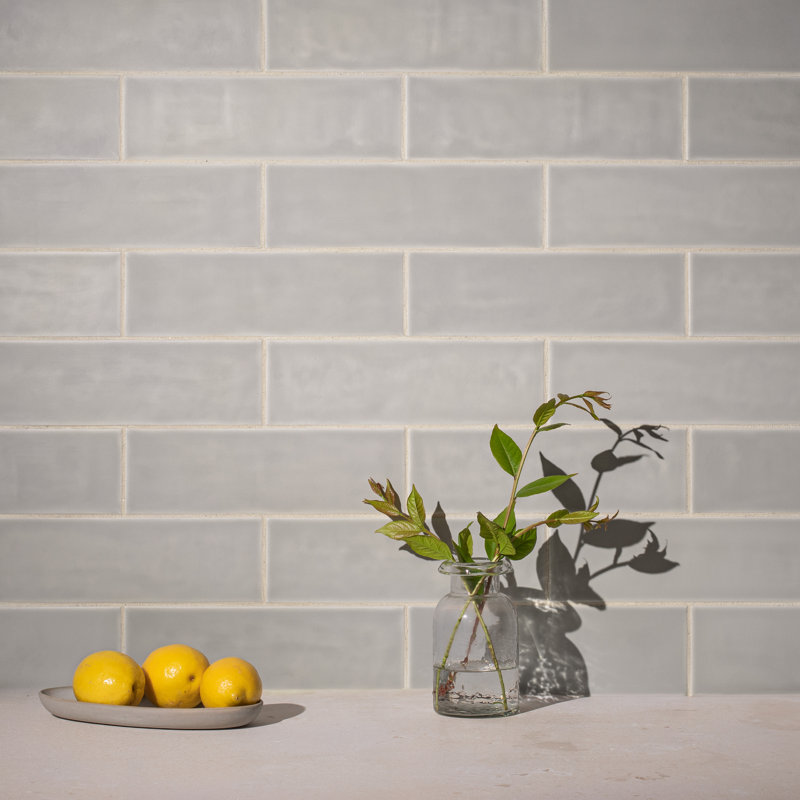Bedouin 3.5" x 12" Grey Matte Ceramic Subway Wall Tile, Grey Matte