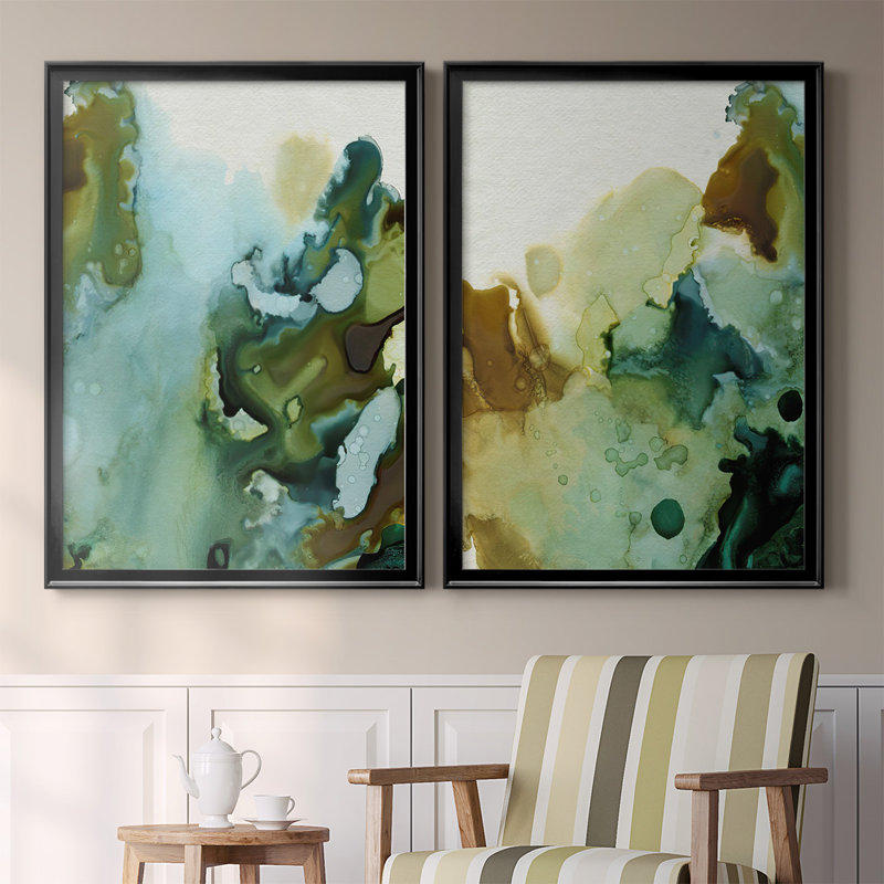 «Water and Earth I», toile encadrée de qualité supérieure - prête à être accrochée, Noir, H 30,5 po x l 45 po x P 2,5 po