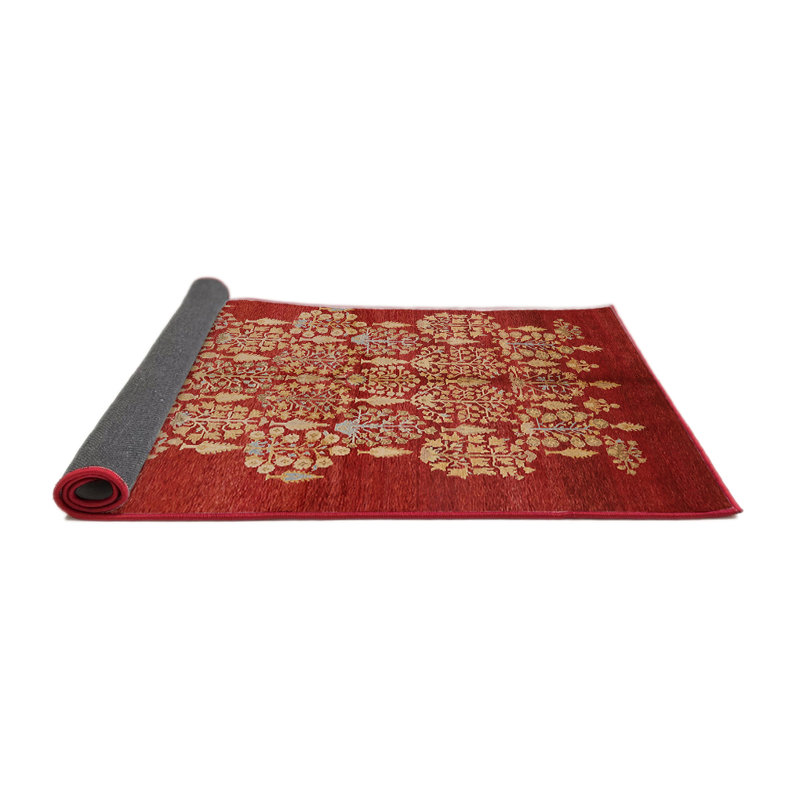 Tapis rouge à motif floral Winslet, Rond 5 pi