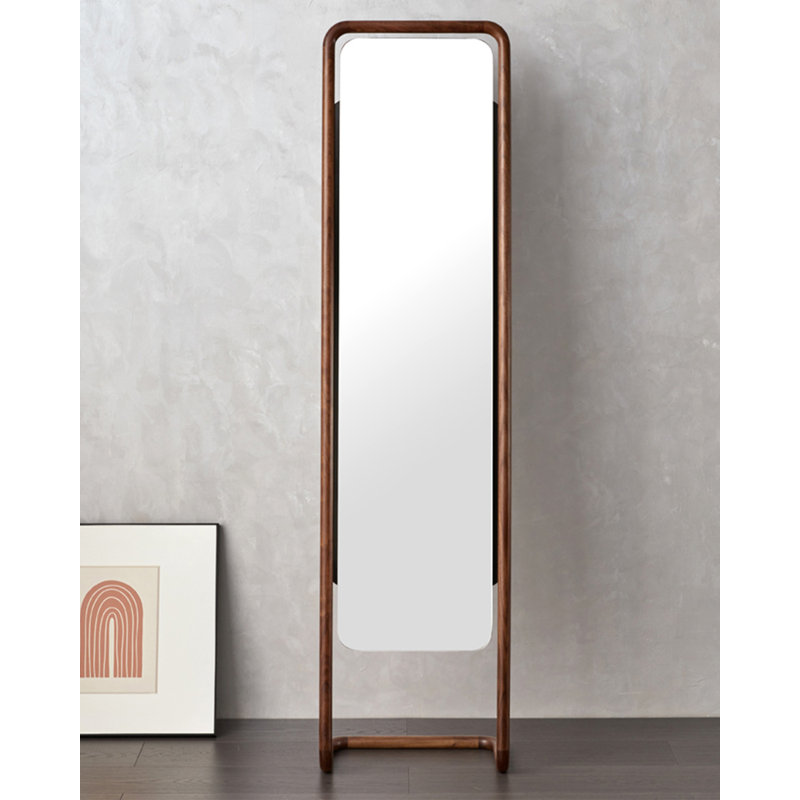 Modern Minimalist Black Walnut High-Definition Full-Length Mirror