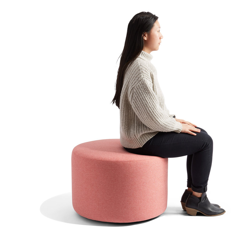Repose-pieds rond Block Party, P 24 po, Mélange de polyester rose