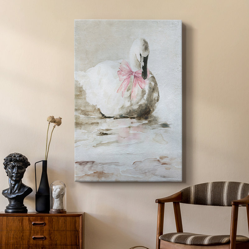 Cygne rose - galerie Cavas sur mesure, H 60 po x l 40 po