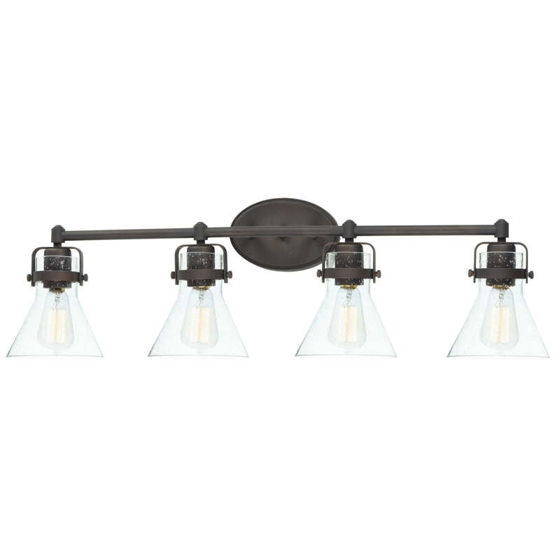 Éclairage pour meuble-lavabo à intensité variable 4 lumières Critchfield, Bronze huilé