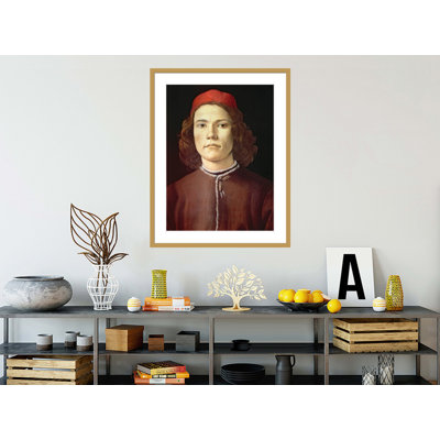 «Portrait of a Young Man» par Sandro Botticelli, impression giclée encadrée
