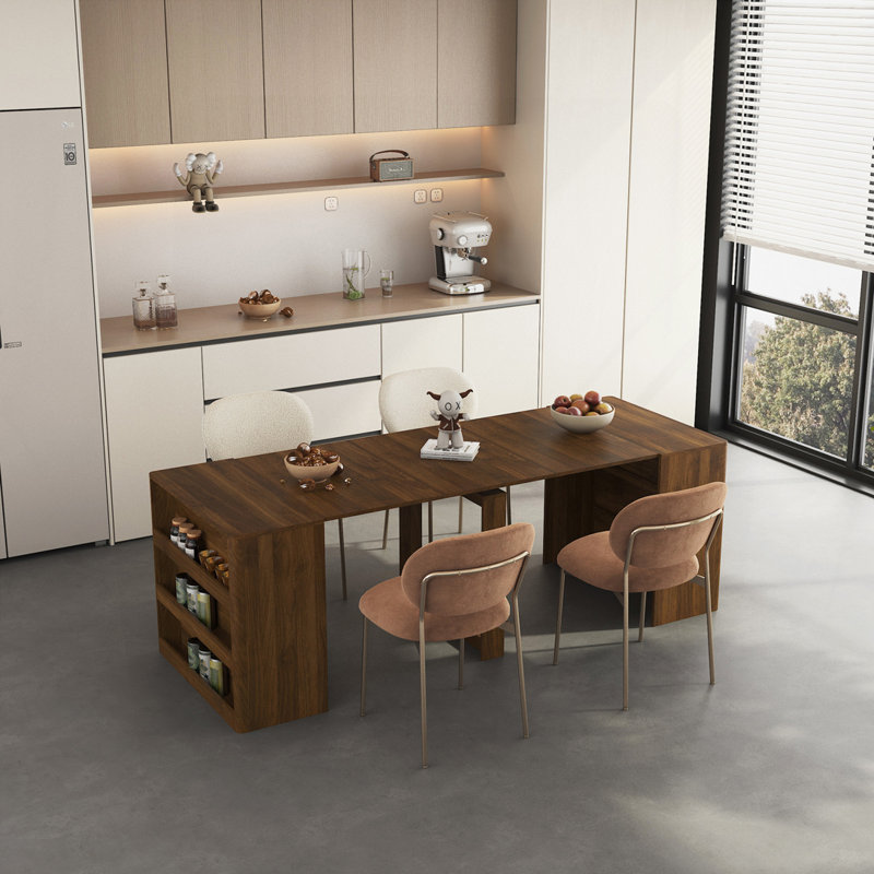 Extendable Foldable Dining Room Table, Wood