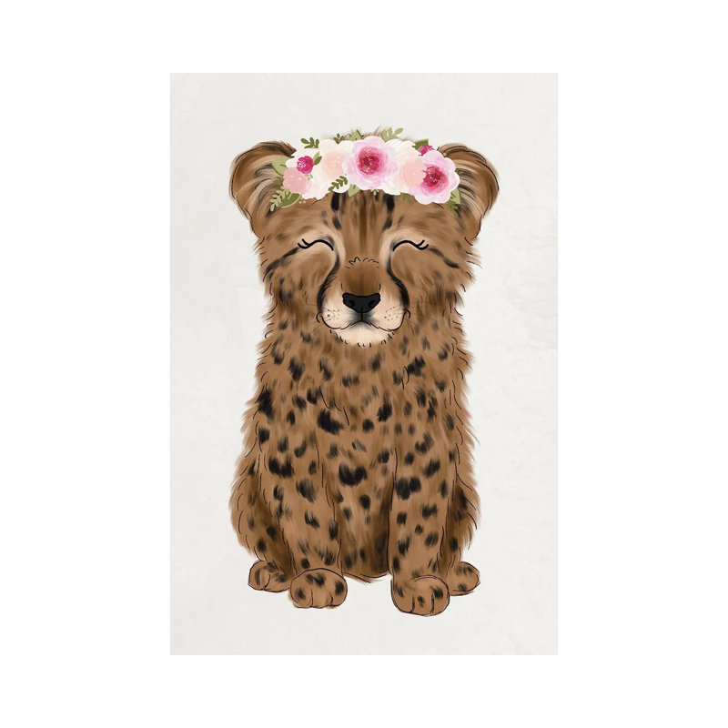 Floral Crown Baby Cheetah by Katie Bryant - Wrapped Canvas Print, 20.32 cm H x 30.48 cm W