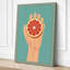 Hand Holding Grapefruit Minimalist - Wrapped Canvas-69676230-69676233