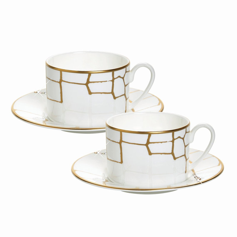 Alligator Gold Bone China Teacup