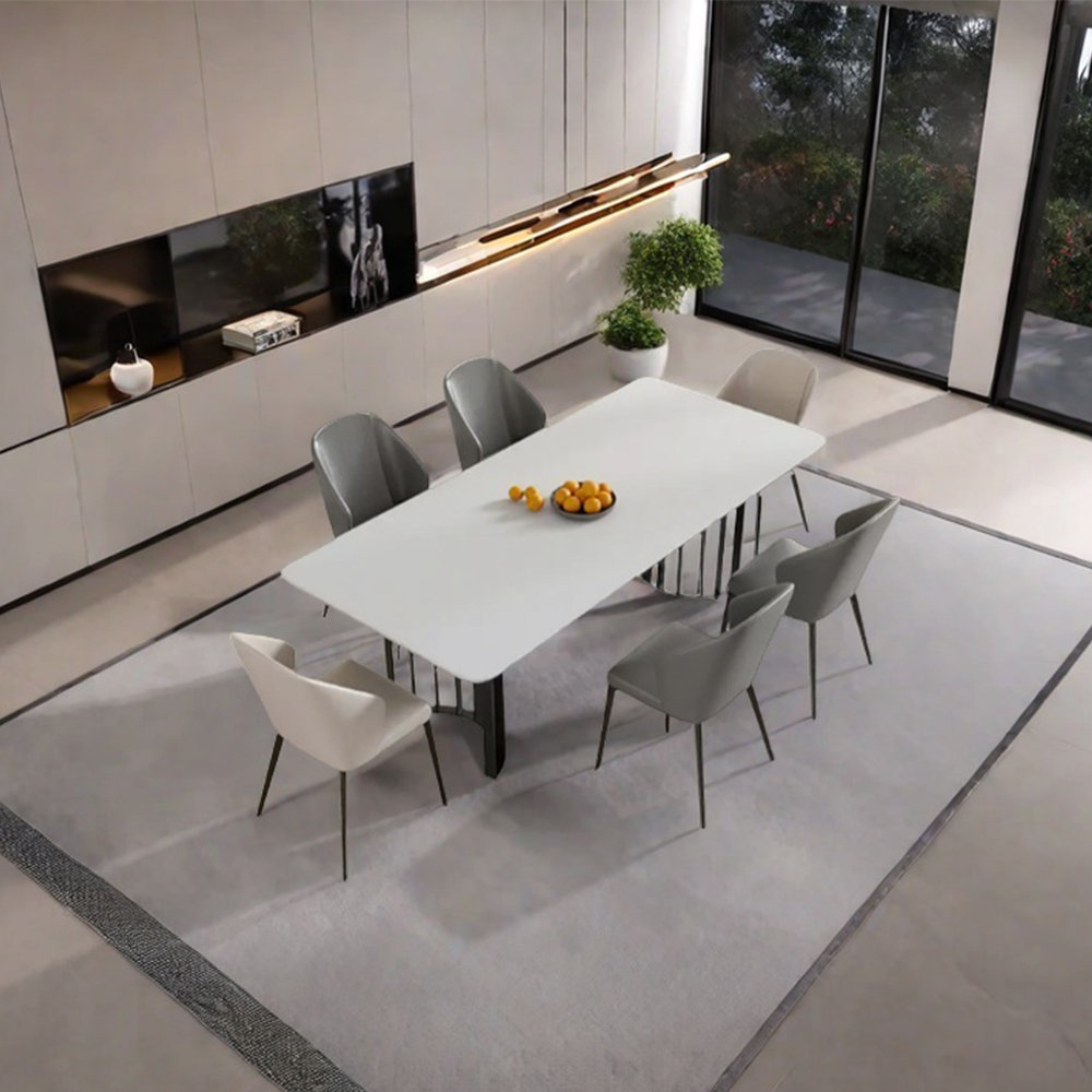 BILBRA Modern sintered stone carbon steel dining table se - Wayfair Canada