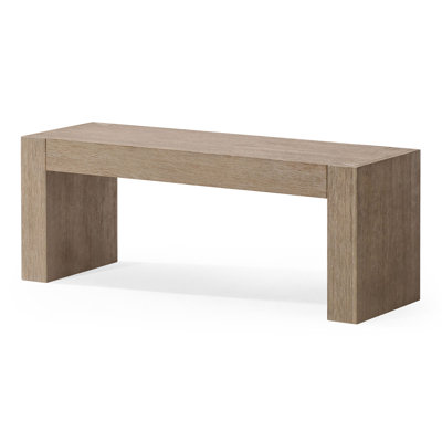 Maven Lane Zeno Organic Wooden Bench In Weathered Grey Finish