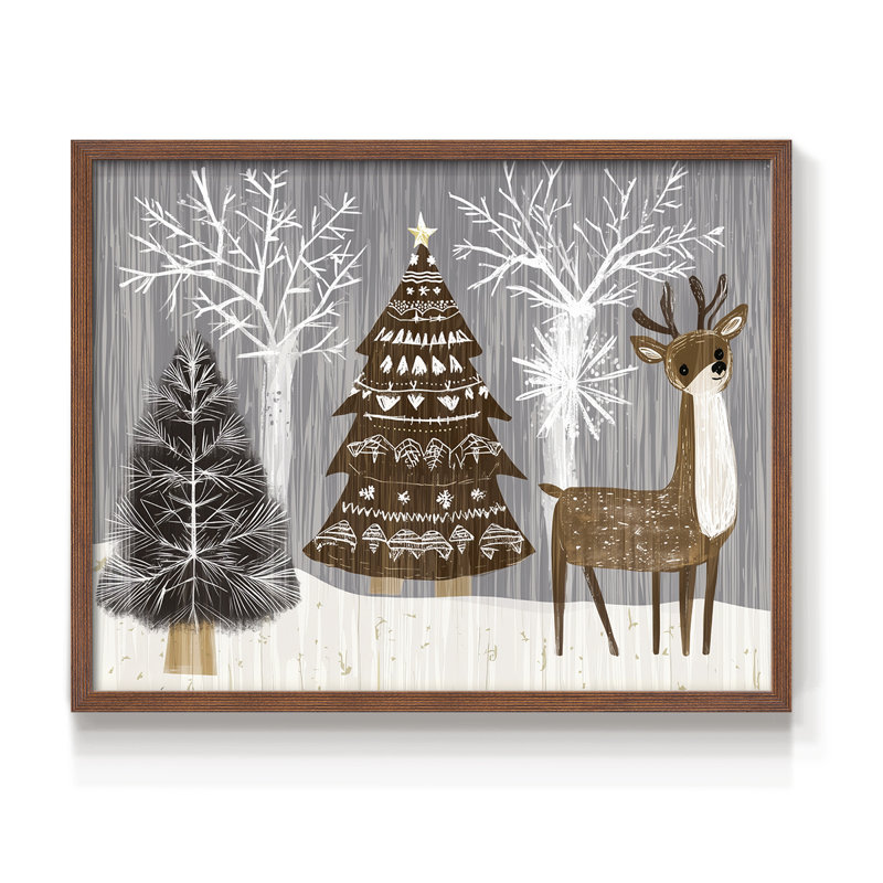 Chirstmas Art-CLIII -Framed Print - Restickable, Noyer, H 16 po x l 20 po