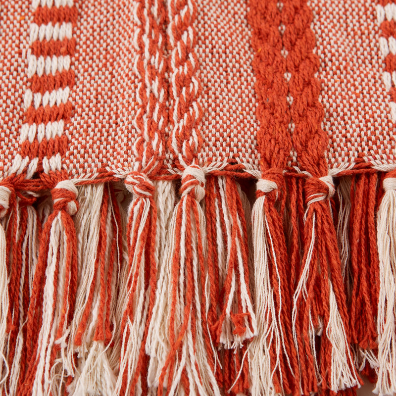  Jeté tressé 100% coton, Orange