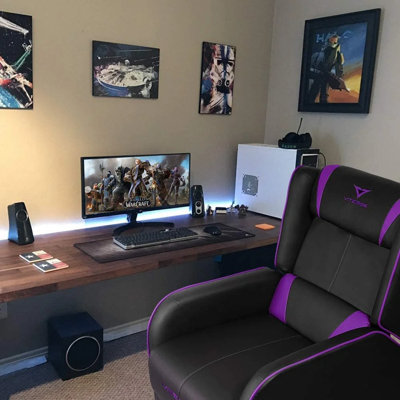 Recliner Chair Racing Style Single Ergonomic Lounge Sofa Modern PU Leather Home Theatre Seat for Living Gaming Room