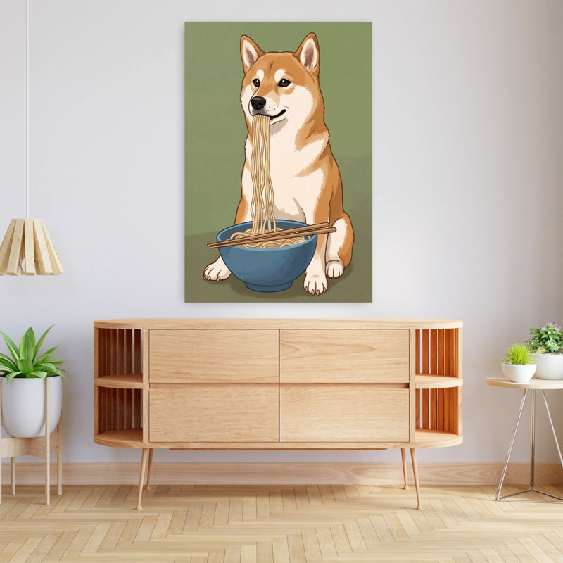 Art mural contemporain Shiba Inu, H 48 po x l 32 po