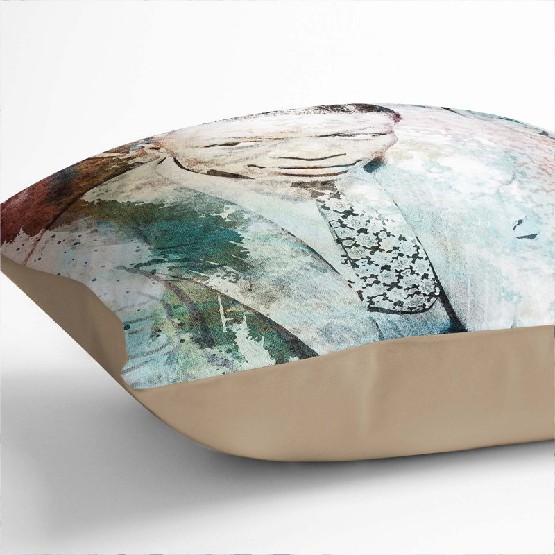 Square Throw Cushion, 40cm H x 40cm W x 15cm D, Stone