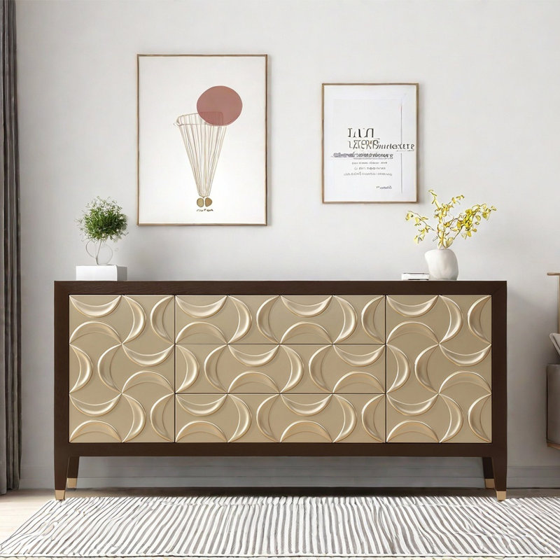 Sideboard Cabinet With 2 Doors And 3 Drawers