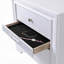 Table de chevet 3 tiroirs en bois avec boutons ronds en nickel, blanc-1010001928