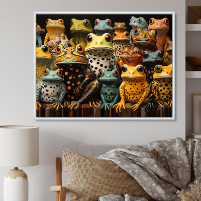 «Multicolor Pop Art Frogs I», reproduction d'art sur toile