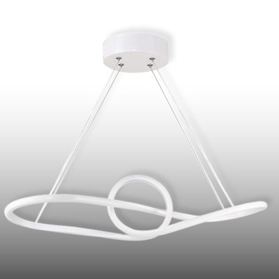 Lustre moderne blanc à DEL à hauteur réglable