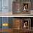 Rotating Wooden Dad Photo Frame with Light, Vintage Brown 4x6 Double Photo Frame for Father's Day & Birthday