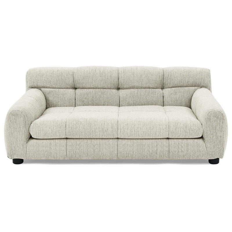 Confortable animal de compagnie pour grands chiens - beige avec base stable pour chien avec support de dossier rectangulaire moderne - tissu