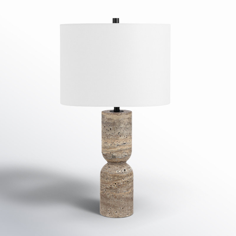 Lampe de table en pierre Jamia, Brun