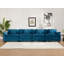 Canapé modulaire rembourré en chenille 4 places avec accoudoirs larges et coussins profonds pour salon Roomfitter-191380370