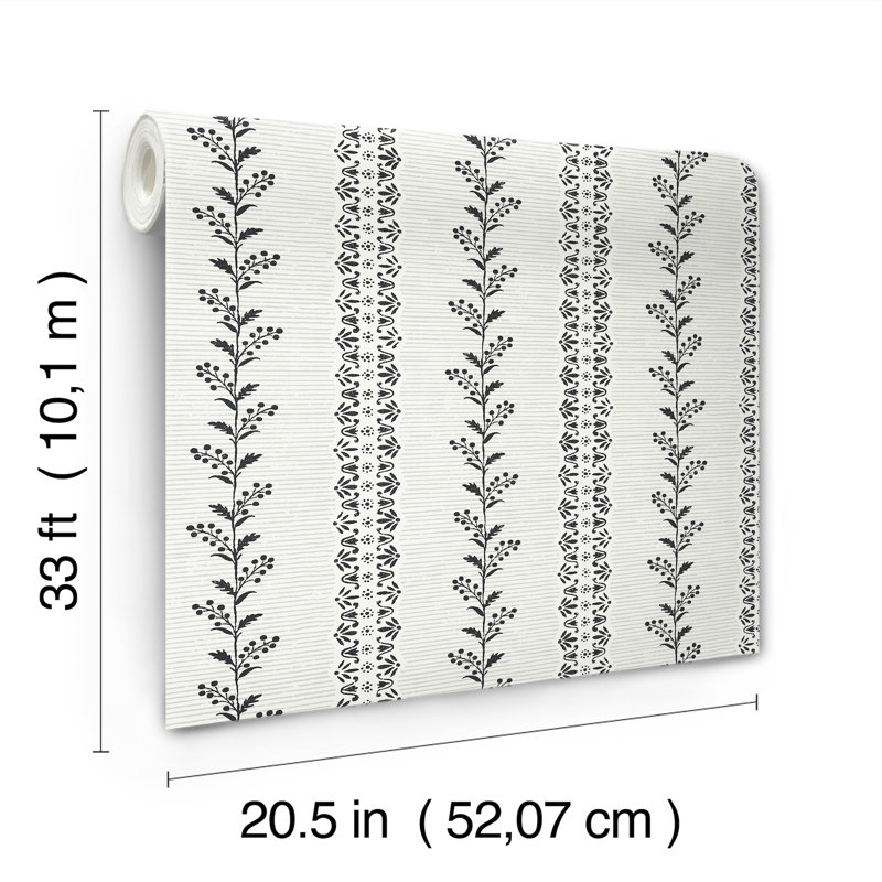 Everleigh Wallpaper, White/Black