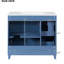 Meuble-lavabo moderne 36 po avec poignées corrosives, tiroirs de rangement intelligents et tablettes réglables Instructions d'assemblage faciles, tablette, tiroir standard