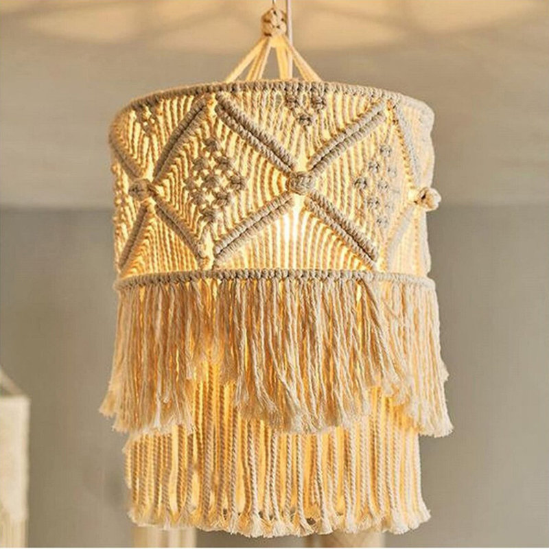 Cotton Drum Lamp Shade in Beige