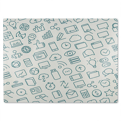 Outline Icons Glass Chopping Board