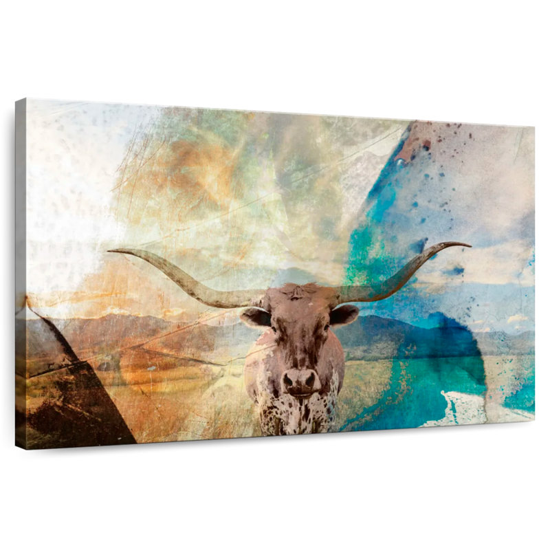Brampt Abstract Longhorn, 24" H x 36" W