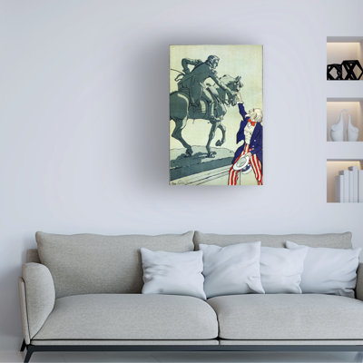 Eugene Courboin Uncle Sam And General La Fayette - Poster By Eugne Courboin, 1917 Canvas Art