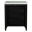 3 pièces en noir et / ou blanc, avec rangement pour table, 2 tabourets, surface brillante, tablettes latérales, blanc / plateau, tabourets en tissu Boucle