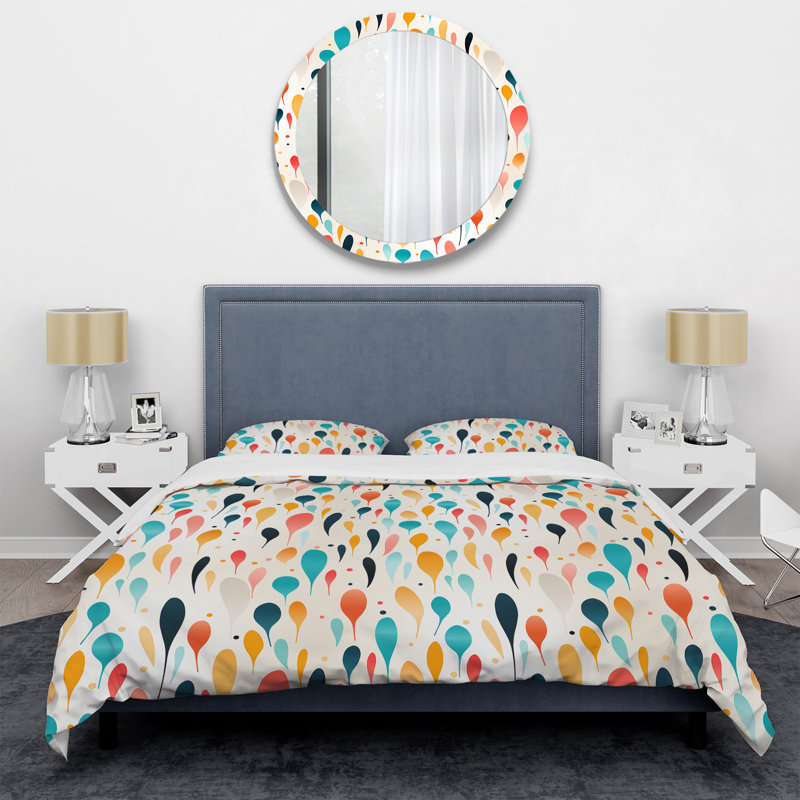 Ensemble de housse de couette géométrique Modern Zen V - Microfibre polyester