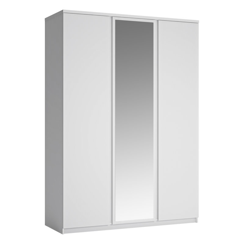 Canizales 3 Door Manufactured Wood Wardrobe, White