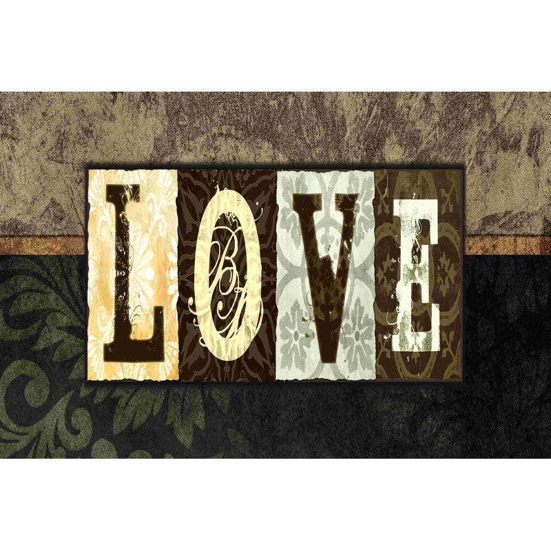 «Love Swirl», art textuel sur toile tendue, H 32 po x l 48 po