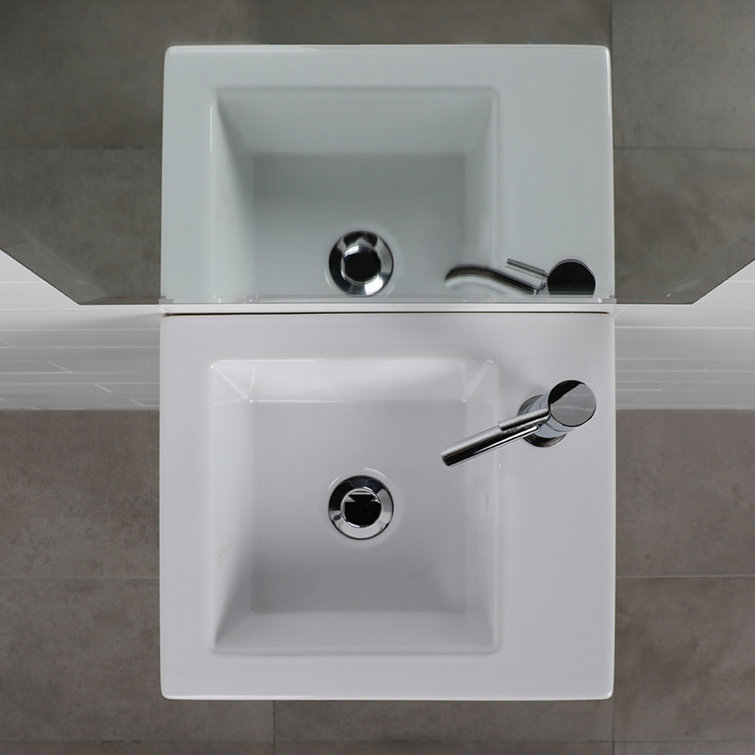 LACAVA Dimini 13.75'' Porcelain Rectangular Bathroom Sink with Overflow