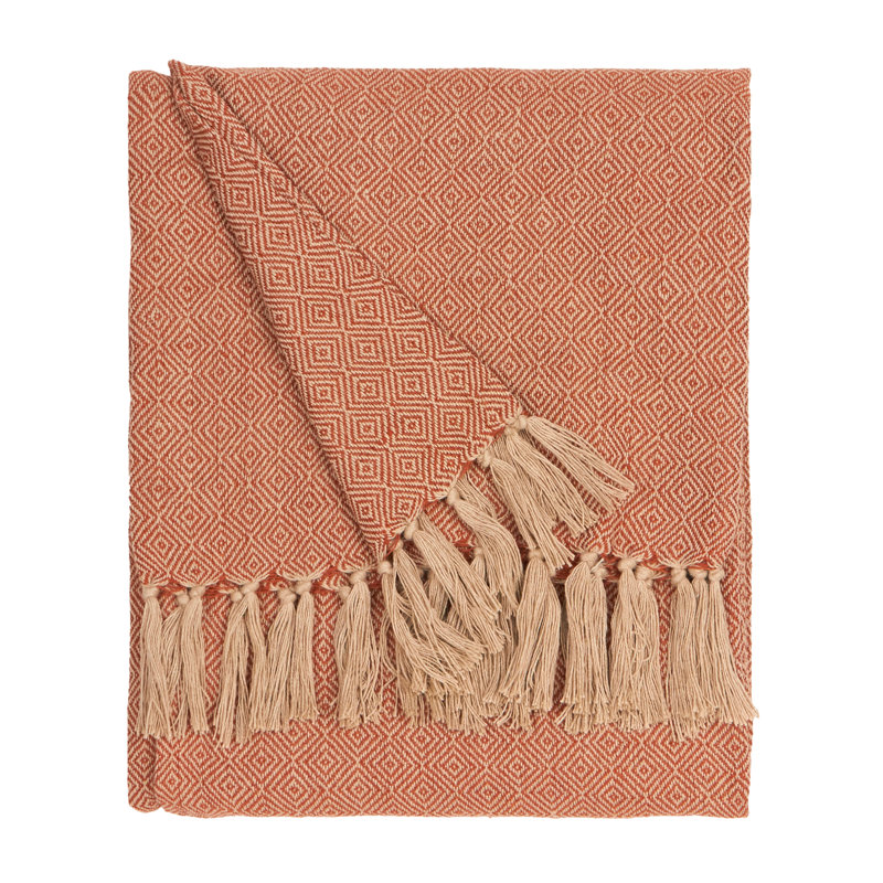 Dessa Machine Woven Throw Blanket, Orange