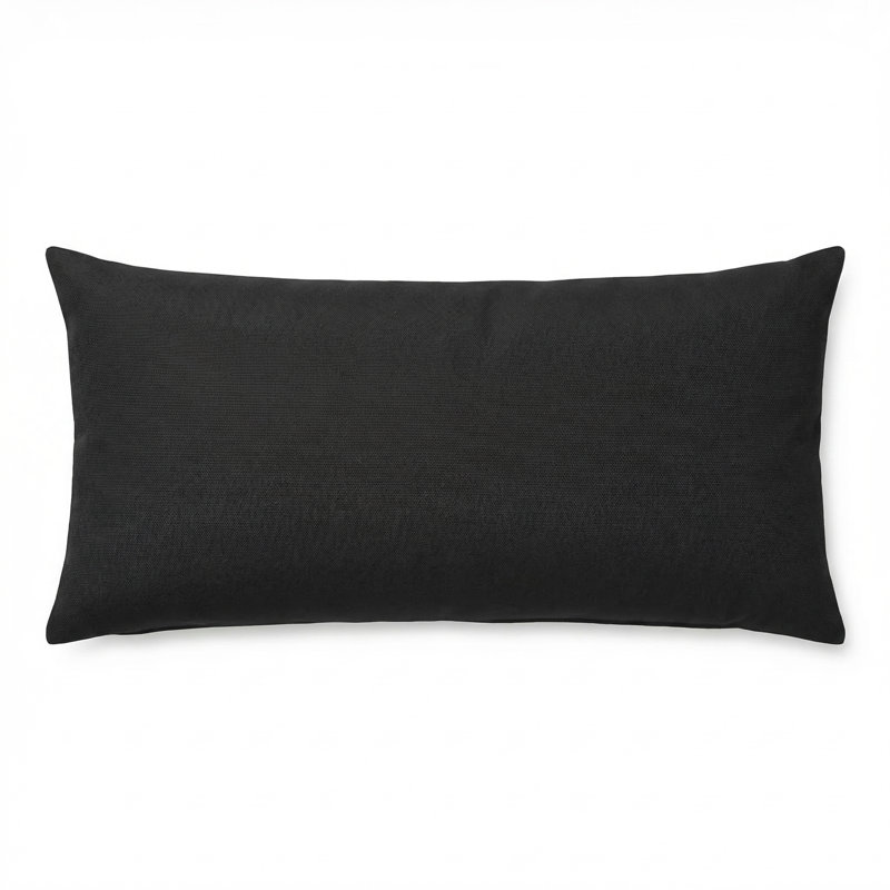 Lilly Hive Fitted Down Feather Outdoor Throw Pillow, Rectangle 9"H x 22"W, Feather, Black Toile 1