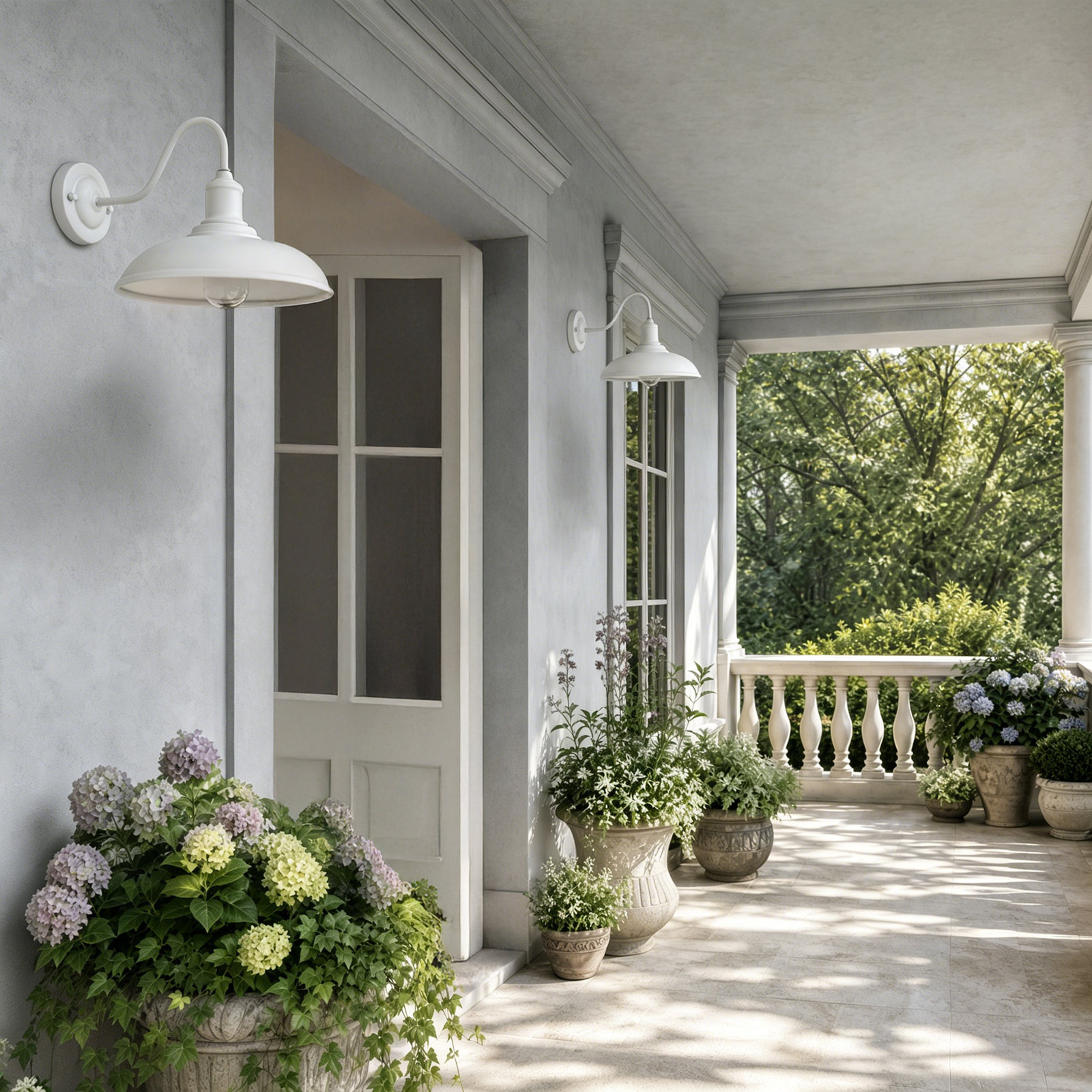 Florence 1-Light Outdoor Light, White