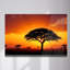 Art mural en verre trempé Savane africaine au coucher du soleil-1086465919