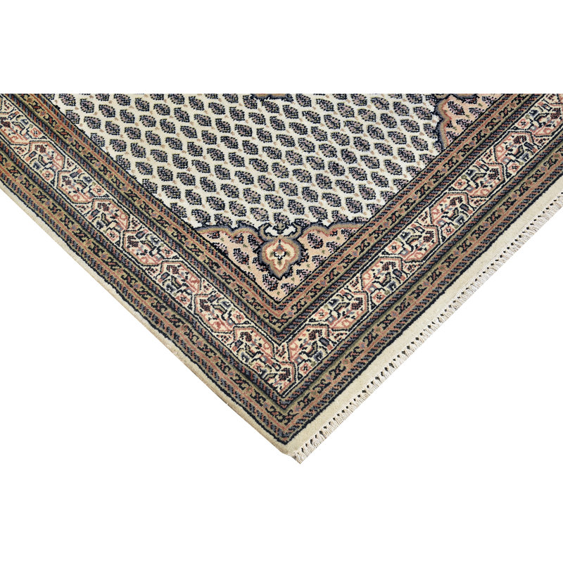 Hand Knotted Wool Area Rug in Cream/Beige/Rust