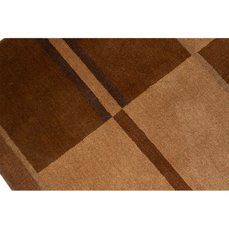 Wool Geometric Area Rug in Brown/Ivory