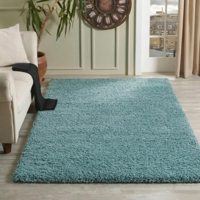 Esterly Shaggy Duck Egg Blue Rug