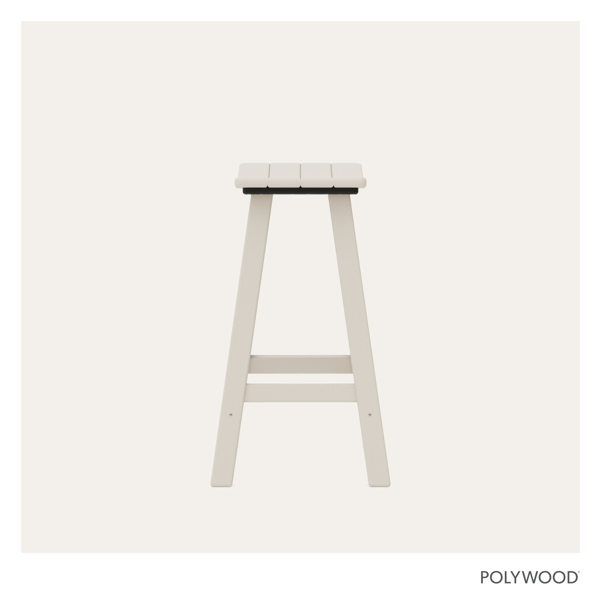 POLYWOOD Traditional Garden Patio Bar Stool, 24.75" H, Sand