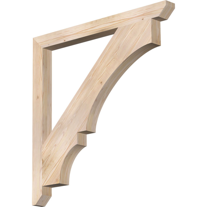 H 6 po x l 40 po x Support en bois / corbeau, H 44 po x l 3,5 po x P 44 po, Smooth, Sapin de Douglas