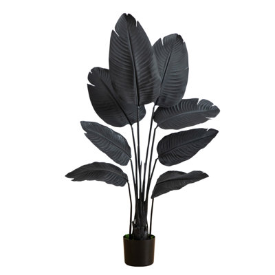 4Ft. Artificial Halloween Black Travelers Palm Tree