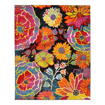 Lorene Floral Yellow Area Rug