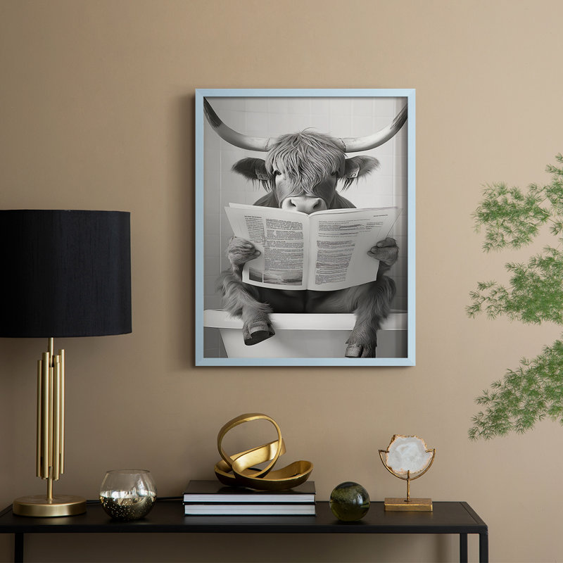 Animal avec reproduction encadrée, prête à être accrochée, fabriquée aux États-Unis, H 10 po x l 8 po, Bleu